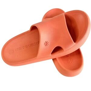 Tory Burch Womens Bubble Slide Sandals Coral Peach EVA Pool Beach Size 7